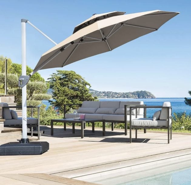 10-Foot Round Premium Cantilever Patio Umbrella